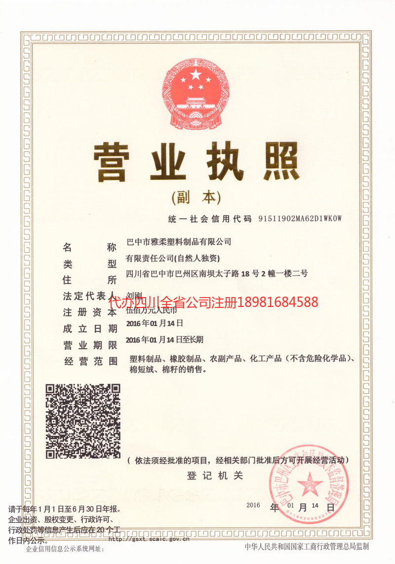 德阳德阳雅柔塑料制品有限公司