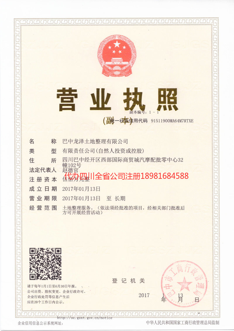 德阳德阳龙泽土地整理有限公司